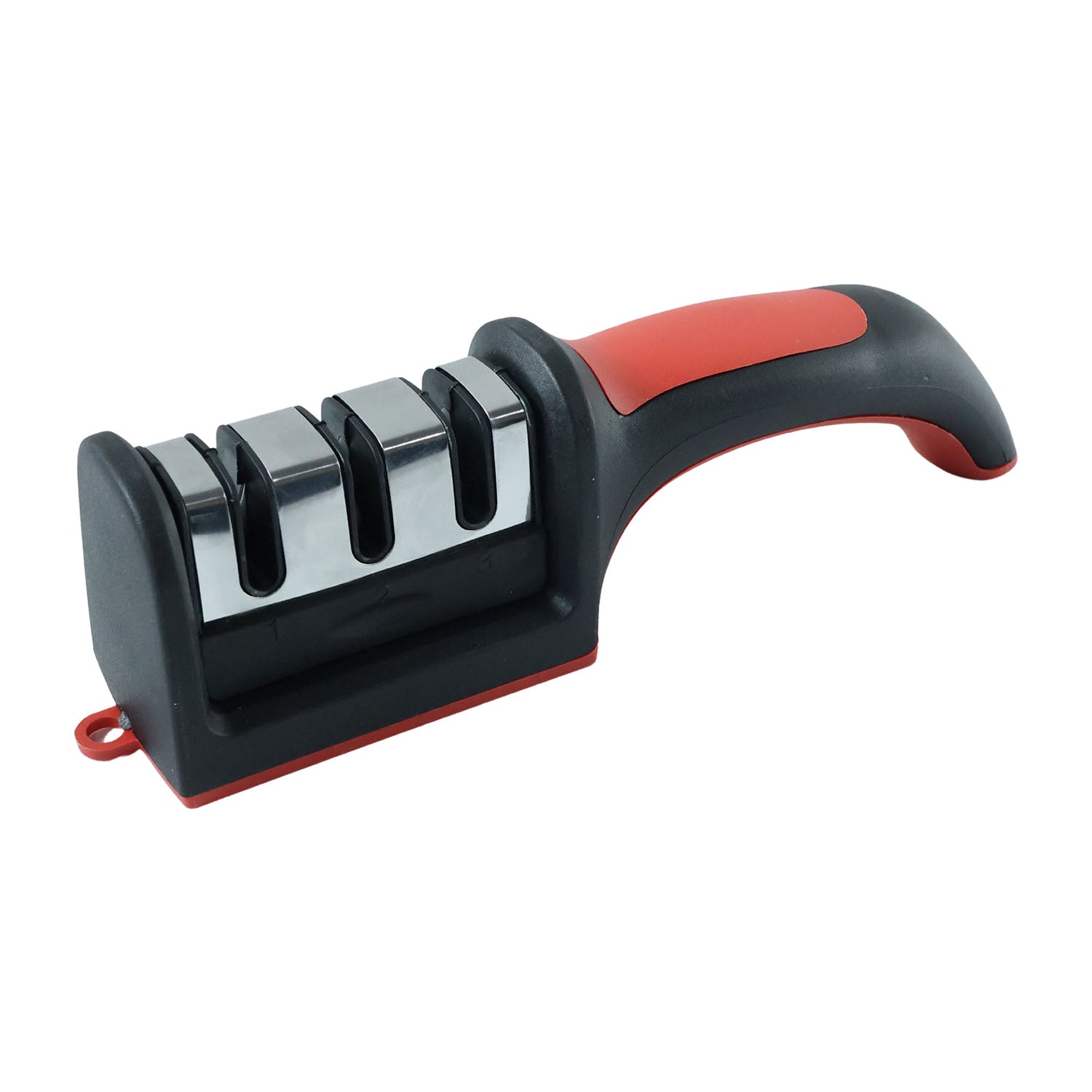 Manual Red & Black Knife Sharpener – 3-Stage Tool for Ceramic & Steel Knives (Stoke:-1440)