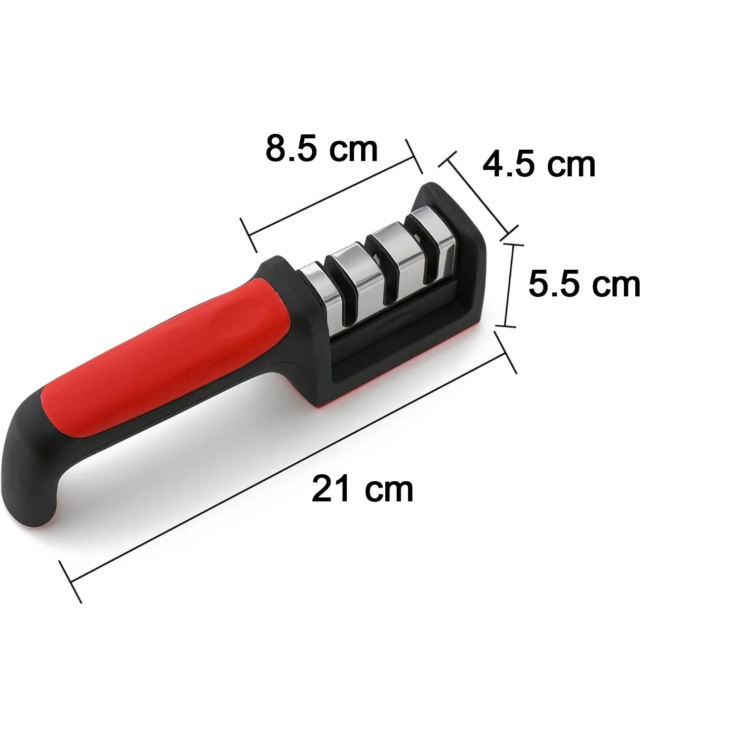 Manual Red & Black Knife Sharpener – 3-Stage Tool for Ceramic & Steel Knives (Stoke:-1440)