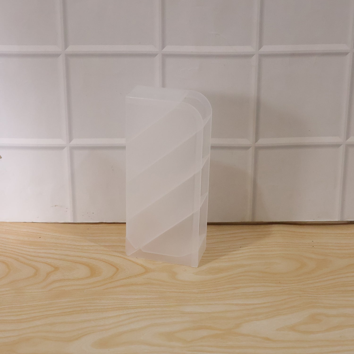 Plastic multi-storage desk organizer in use