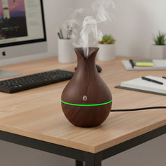 DeoDap Mini Wooden Vase Pot Diffuser Mist Humidifier - feature