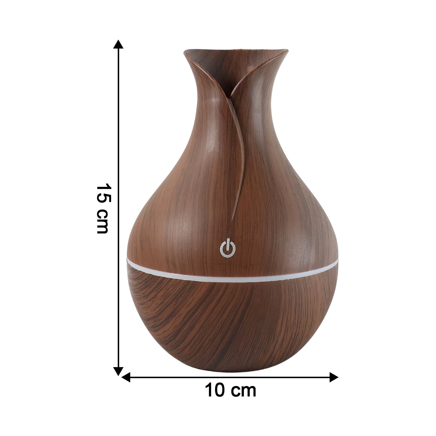 DeoDap Mini Wooden Vase Pot Diffuser Mist Humidifier - angle