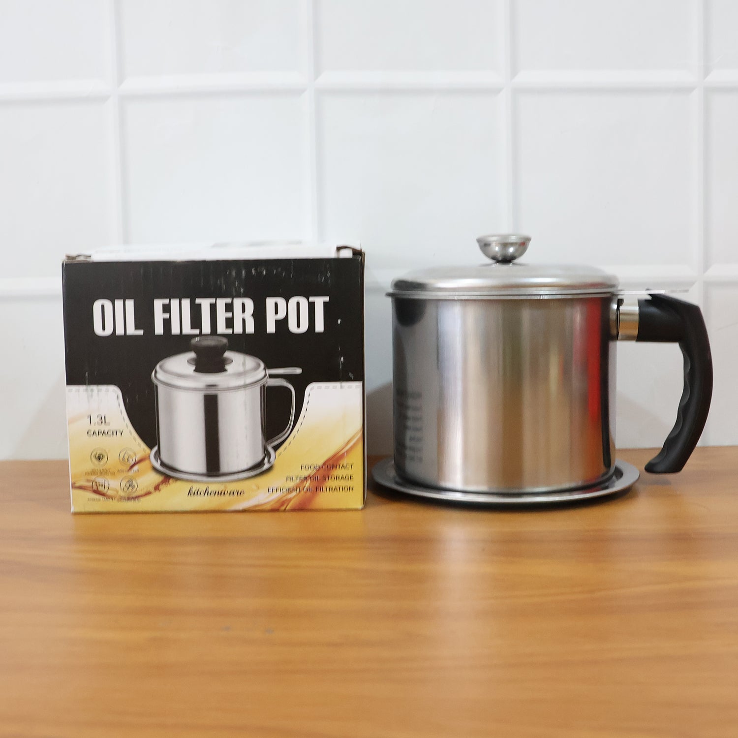 Premium Stainless Steel Oil Filter Pot (1.3 Ltr) (Stock:-800)