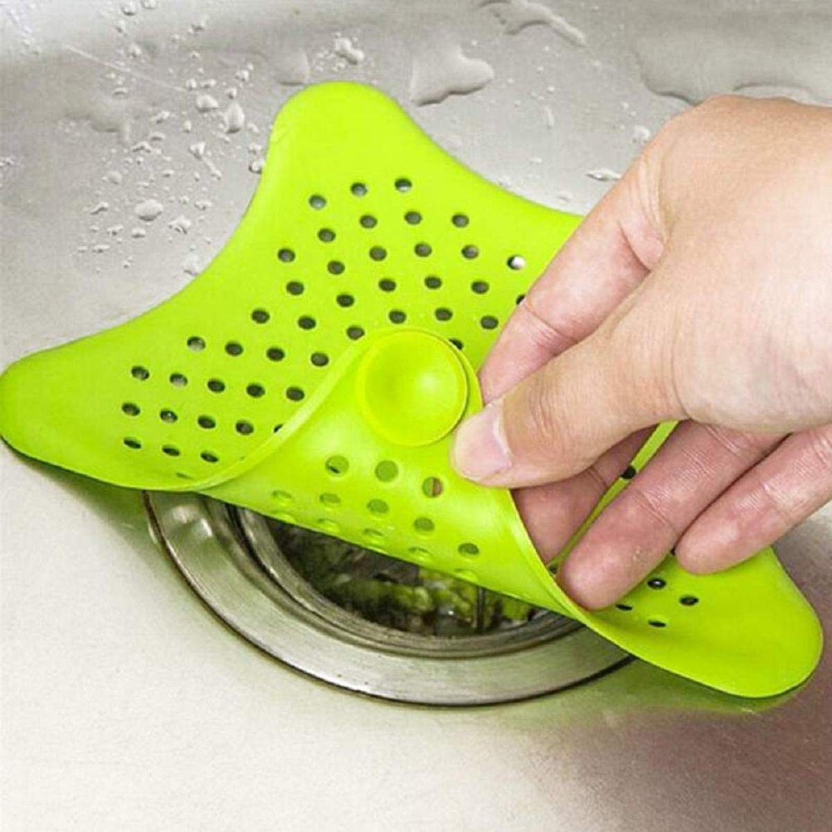 0829 Silicone Star Shaped Sink Filter Bathroom Hair Catcher Drain Strainers for Basin DeoDap