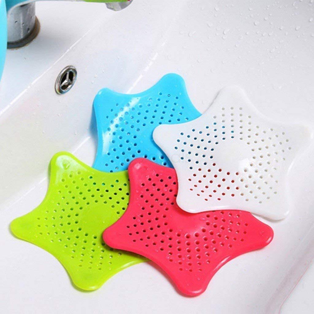 0829 Silicone Star Shaped Sink Filter Bathroom Hair Catcher Drain Strainers for Basin DeoDap