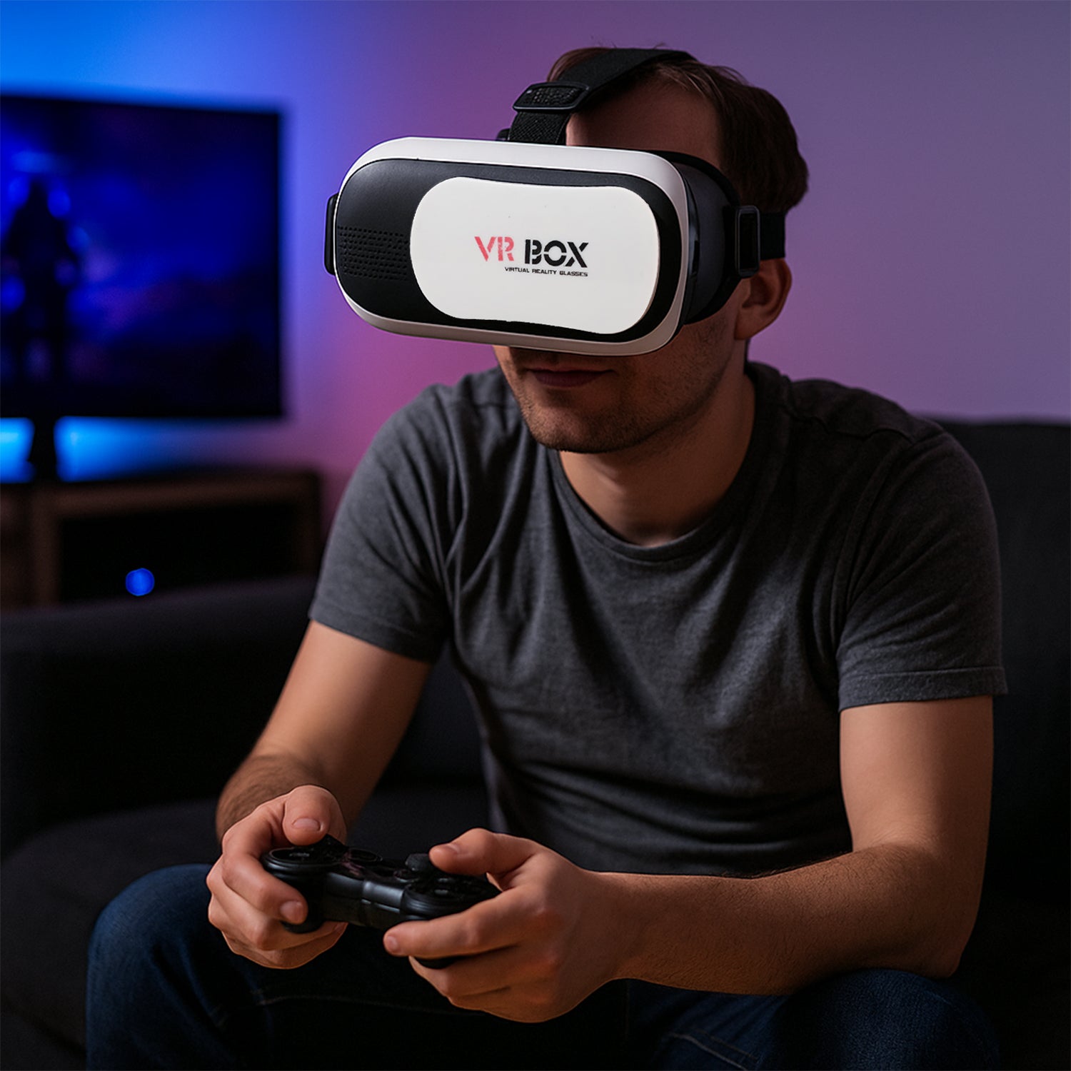 DeoDap VR BOX Virtual Reality 3D Glasses Headset - alternative angle