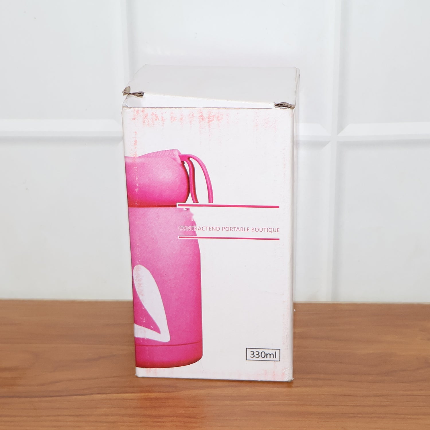 Cute Bunny Print Glass Drinking Bottle (330ML / 1 Pc, Mix Color) (Stock:-6400)