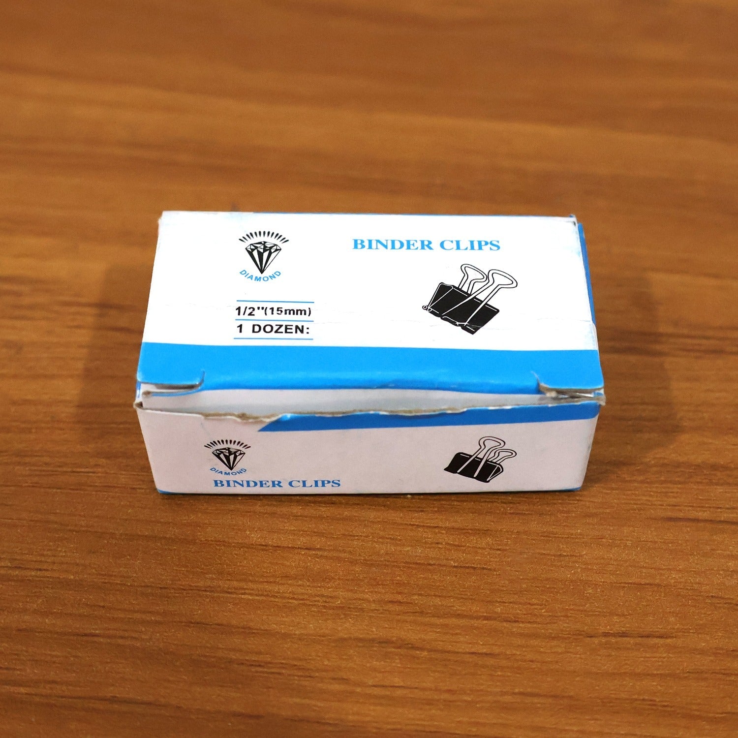 Black Metal Binder Clips (15 MM, 12 Pieces Set) (Stock:-720)