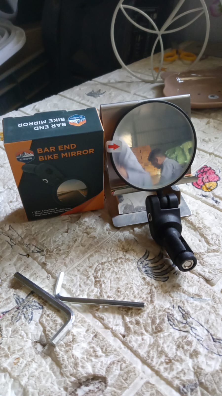Bar End Bike Mirror: 360° Rotatable & Foldable (1 Pc) (Stock:-900)