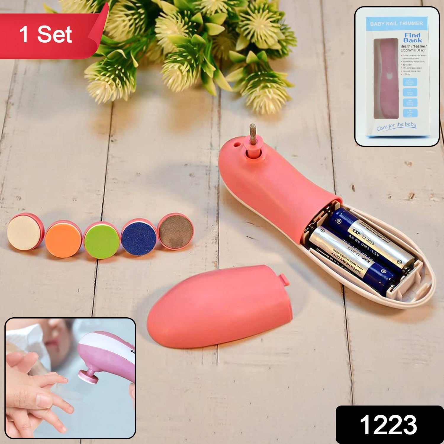 Electric Baby Nail Trimmer with Grinding Heads for Newborn Infant and Toddler (Stock:-1000)