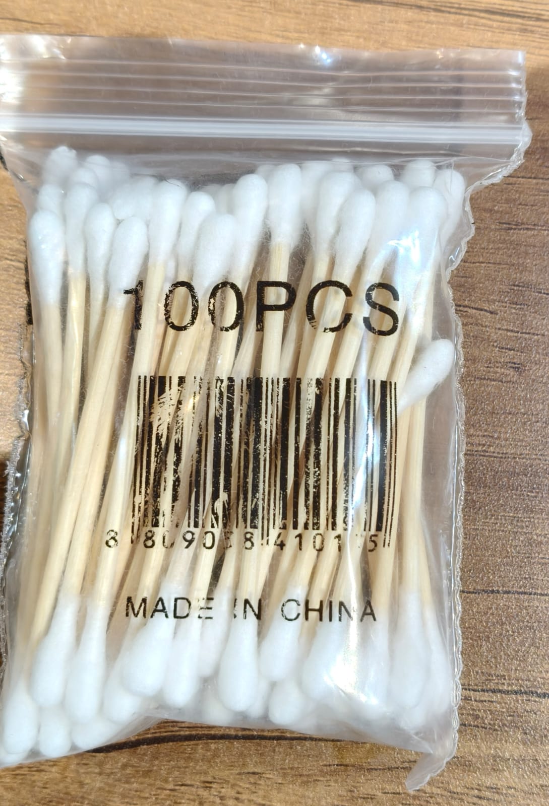 Eco-Friendly Wooden Cotton Ear Buds (1 pkt / 100 Pcs Approx) (Stock:-2400)