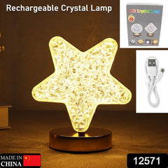 Star Crystal Diamond Touch Lamp – USB Rechargeable, 3-Way Dimmable (Stock:-400)