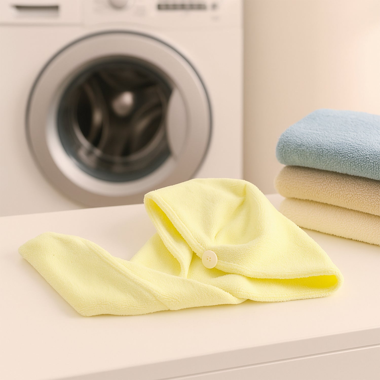 DeoDap Quick Turban Hair-Drying Absorbent Microfiber Towel - comparison with regular towel